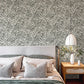 Purchase 4146-27229 A-Street Wallpaper, Rhythmic Charcoal Leaf Wallpaper - Harmony12