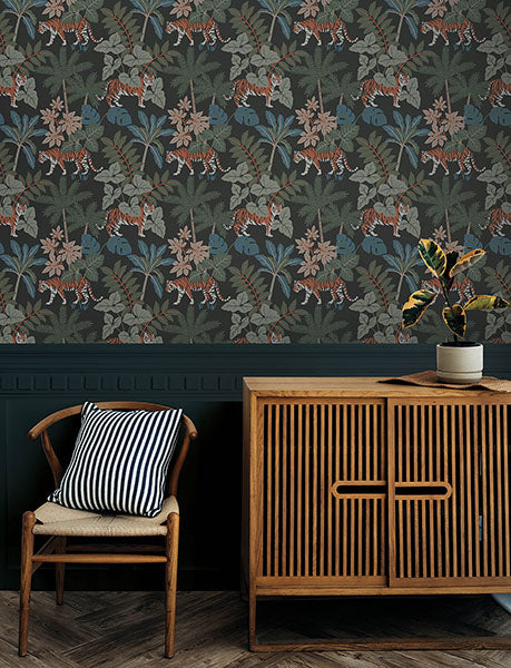 Purchase 4146-27250 A-Street Wallpaper, Caspian Grey Jungle Prowl Wallpaper - Harmony12