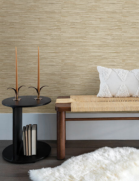 Purchase 4146-27259 A-Street Wallpaper, Exhale Light Brown Woven Faux Grasscloth Wallpaper - Harmony12