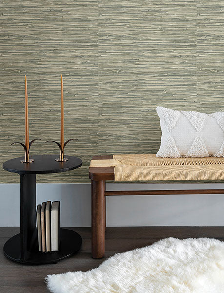 Purchase 4146-27261 A-Street Wallpaper, Exhale Moss Woven Faux Grasscloth Wallpaper - Harmony12