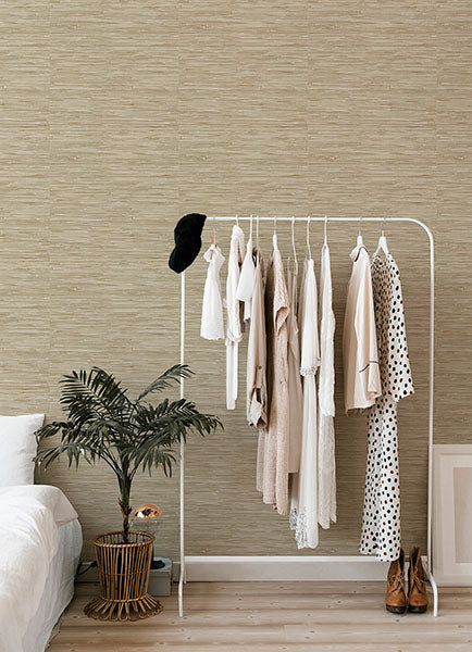 Purchase 4147-27259 A-Street Wallpaper, Exhale Light Brown Woven Faux Grasscloth - Haberdashery1