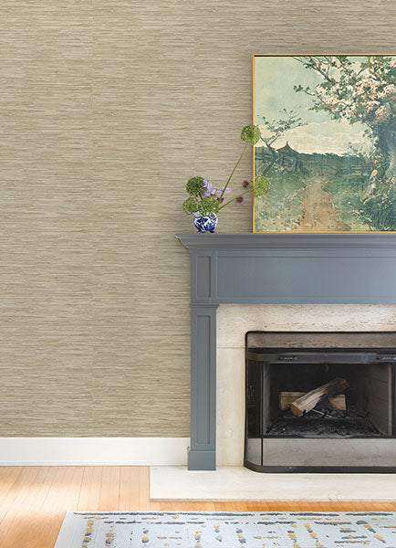 Purchase 4147-27259 A-Street Wallpaper, Exhale Light Brown Woven Faux Grasscloth - Haberdashery12