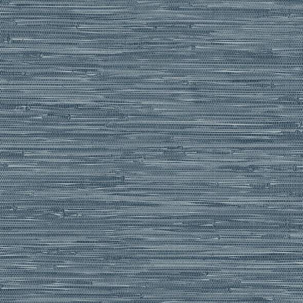 Purchase 4147-27260 A-Street Wallpaper, Exhale Indigo Woven Faux Grasscloth - Haberdashery