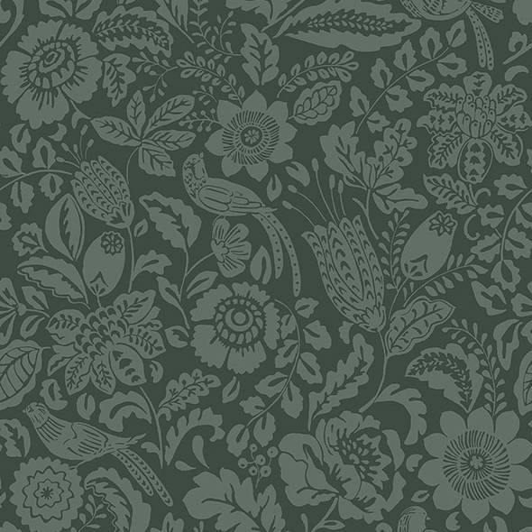 Purchase 4147-27362 A-Street Wallpaper, Marta Green Floral Trail - Haberdashery