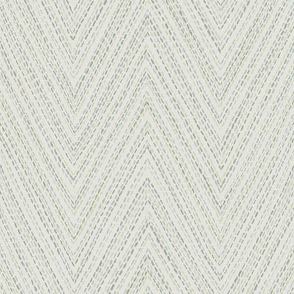 Purchase 4147-27370 A-Street Wallpaper, Lainey Green Stitched Chevron - Haberdashery