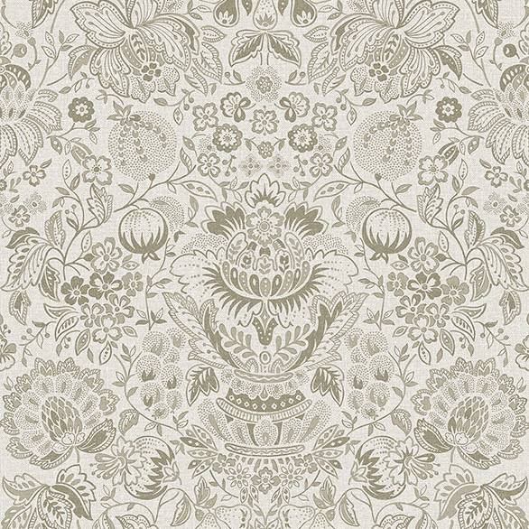 Purchase 4147-27374 A-Street Wallpaper, Blanche Neutral Floral Damask - Haberdashery