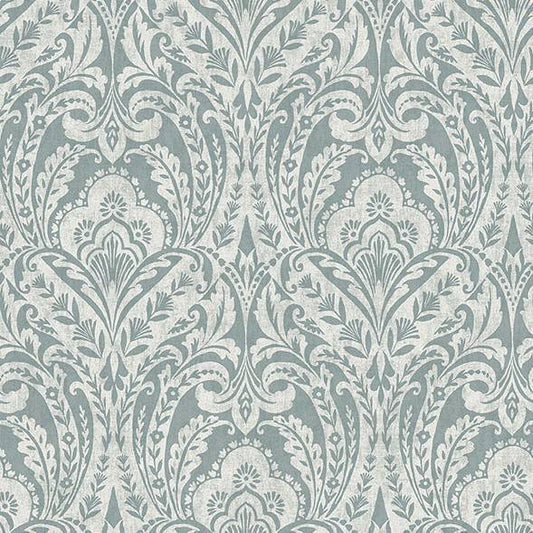 Purchase 4147-27380 A-Street Wallpaper, Berkshire Denim Damask - Haberdashery