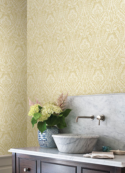 Purchase 4147-27383 A-Street Wallpaper, Berkshire Butter Damask - Haberdashery1