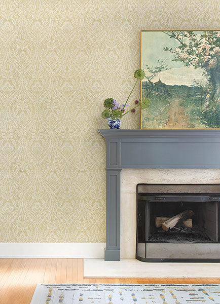 Purchase 4147-27383 A-Street Wallpaper, Berkshire Butter Damask - Haberdashery12