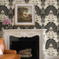 Purchase 4147-27389 A-Street Wallpaper, Auden Black Floral Grandeur - Haberdashery1