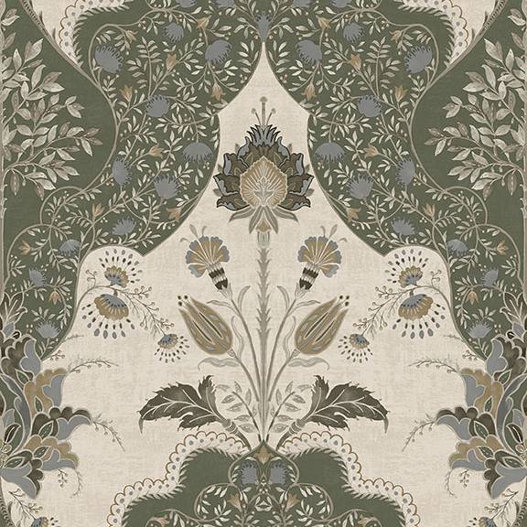 Purchase 4147-27391 A-Street Wallpaper, Auden Green Floral Grandeur - Haberdashery