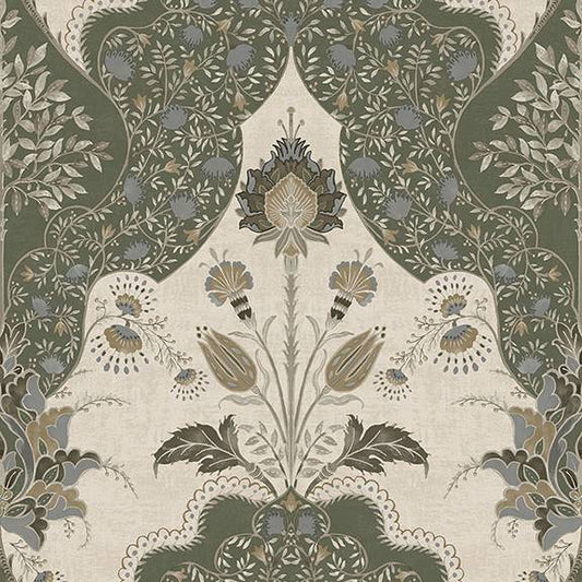 Purchase 4147-27391 A-Street Wallpaper, Auden Green Floral Grandeur - Haberdashery