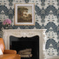 Purchase 4147-27392 A-Street Wallpaper, Auden Dark Blue Floral Grandeur - Haberdashery1