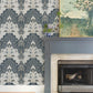 Purchase 4147-27392 A-Street Wallpaper, Auden Dark Blue Floral Grandeur - Haberdashery12