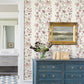 Purchase 4147-27397 A-Street Wallpaper, Teonna Raspberry Floral Stripe - Haberdashery1