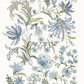 Purchase 4147-27398 A-Street Wallpaper, Teonna Blue Floral Stripe - Haberdashery