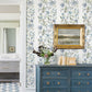 Purchase 4147-27398 A-Street Wallpaper, Teonna Blue Floral Stripe - Haberdashery1