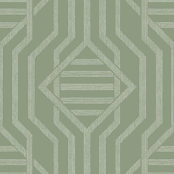 Purchase 4147-27401 A-Street Wallpaper, Essex Green Geometric - Haberdashery