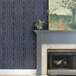Purchase 4147-27402 A-Street Wallpaper, Essex Navy Geometric - Haberdashery12