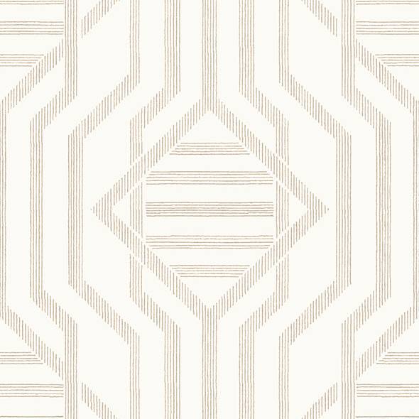 Purchase 4147-27404 A-Street Wallpaper, Essex Wheat Geometric - Haberdashery