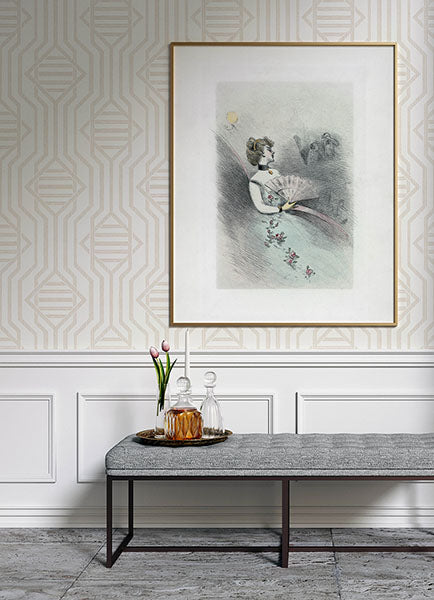 Purchase 4147-27404 A-Street Wallpaper, Essex Wheat Geometric - Haberdashery1