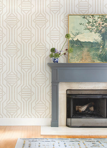 Purchase 4147-27404 A-Street Wallpaper, Essex Wheat Geometric - Haberdashery12