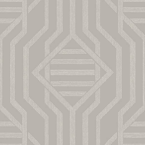 Purchase 4147-27405 A-Street Wallpaper, Essex Light Grey Geometric - Haberdashery