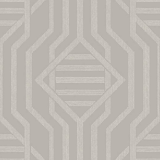 Purchase 4147-27405 A-Street Wallpaper, Essex Light Grey Geometric - Haberdashery