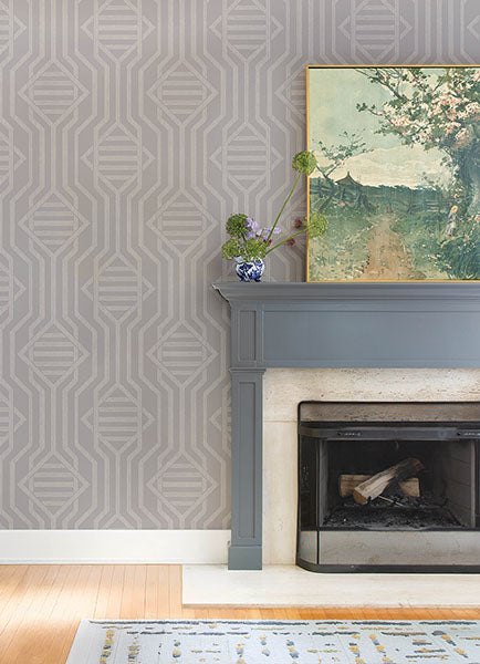 Purchase 4147-27405 A-Street Wallpaper, Essex Light Grey Geometric - Haberdashery12