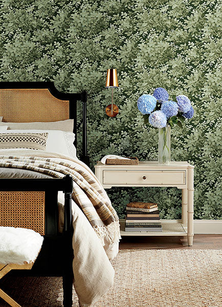 Purchase 4147-80004 A-Street Wallpaper, Greenwood Dark Green Deciduous - Haberdashery1