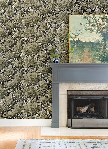 Purchase 4147-80005 A-Street Wallpaper, Greenwood Black Deciduous - Haberdashery12
