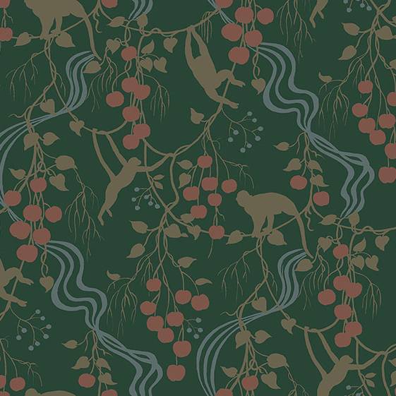 Purchase 4147-80008 A-Street Wallpaper, Linden Dark Green Jungle Canopy - Haberdashery