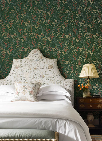 Purchase 4147-80008 A-Street Wallpaper, Linden Dark Green Jungle Canopy - Haberdashery1