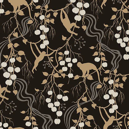 Purchase 4147-80009 A-Street Wallpaper, Linden Black Jungle Canopy - Haberdashery