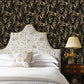 Purchase 4147-80009 A-Street Wallpaper, Linden Black Jungle Canopy - Haberdashery1