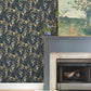 Purchase 4147-80010 A-Street Wallpaper, Linden Navy Jungle Canopy - Haberdashery12