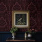 Purchase 4147-87315 A-Street Wallpaper, Shadow Merlot Flocked Damask - Haberdashery1
