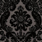 Purchase 4147-87391 A-Street Wallpaper, Shadow Black Flocked Damask - Haberdashery