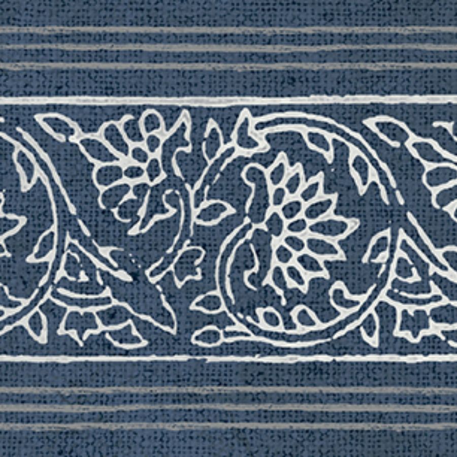 Purchase 4148-14502 Chesapeake Wallpaper, Carved Floral Blue Trim Wall Border - PrintWorks