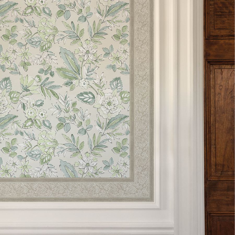 Purchase 4148-14503 Chesapeake Wallpaper, Carved Floral Taupe Trim Wall Border - PrintWorks12