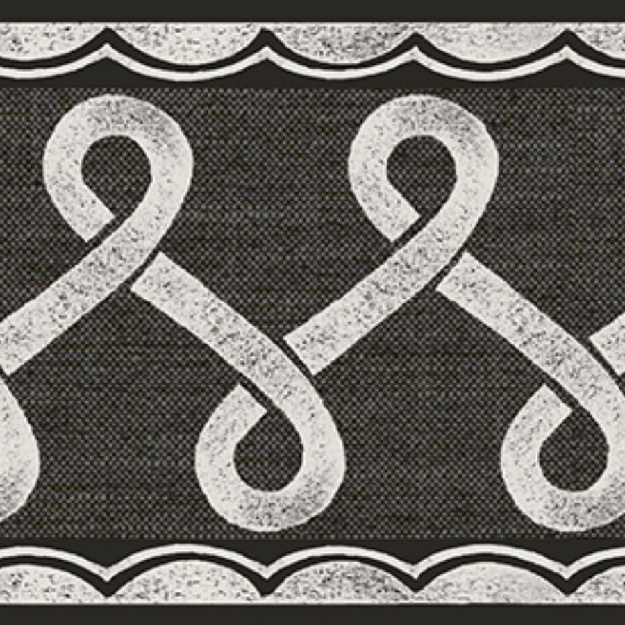 Purchase 4148-14504 Chesapeake Wallpaper, Scalloped Ribbon Black Trim Wall Border - PrintWorks