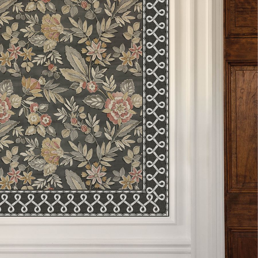 Purchase 4148-14504 Chesapeake Wallpaper, Scalloped Ribbon Black Trim Wall Border - PrintWorks12