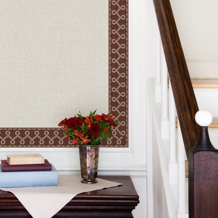 Purchase 4148-14506 Chesapeake Wallpaper, Scalloped Ribbon Red Trim Wall Border - PrintWorks1