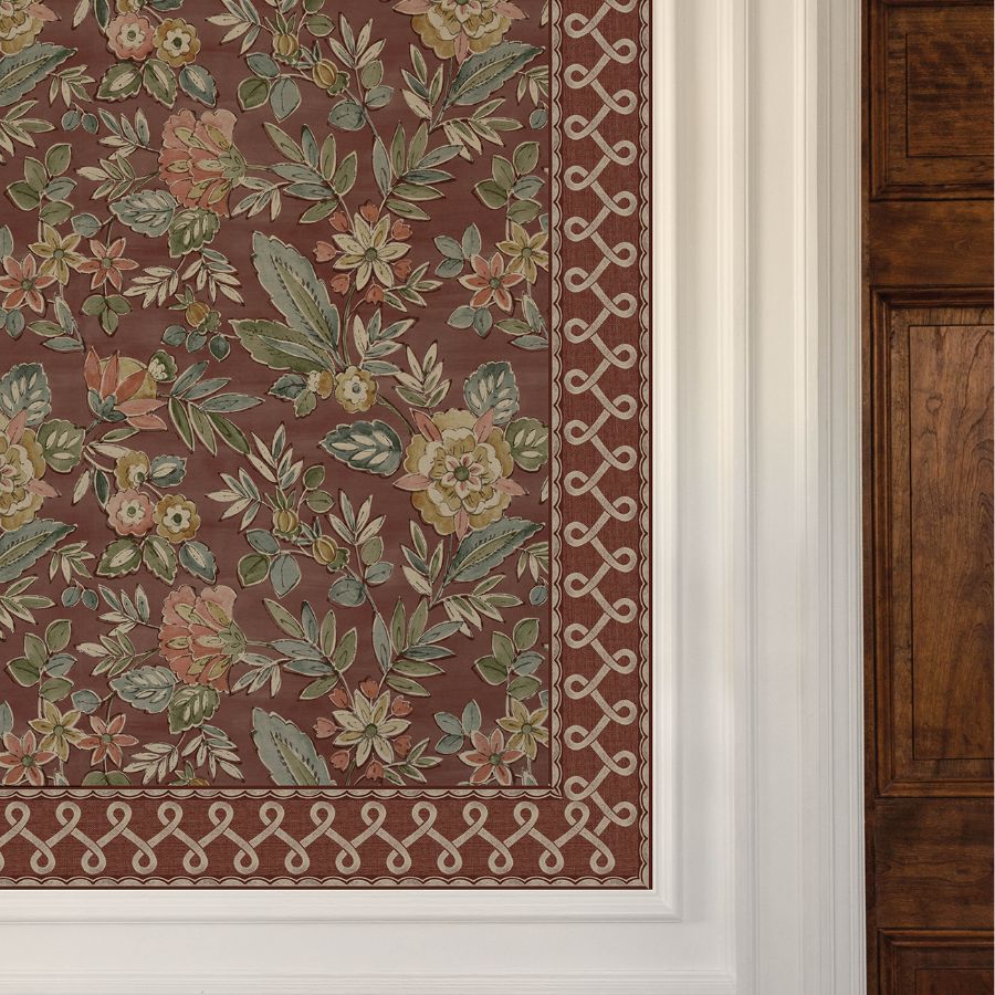 Purchase 4148-14506 Chesapeake Wallpaper, Scalloped Ribbon Red Trim Wall Border - PrintWorks12
