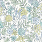 Purchase 4148-27413 Chesapeake Wallpaper, Goldfinch Aqua Birds and Blooms - PrintWorks