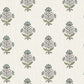 Purchase 4148-27415 Chesapeake Wallpaper, Hollyhock Aqua Floral Crest - PrintWorks