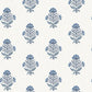 Purchase 4148-27417 Chesapeake Wallpaper, Hollyhock Blue Floral Crest - PrintWorks