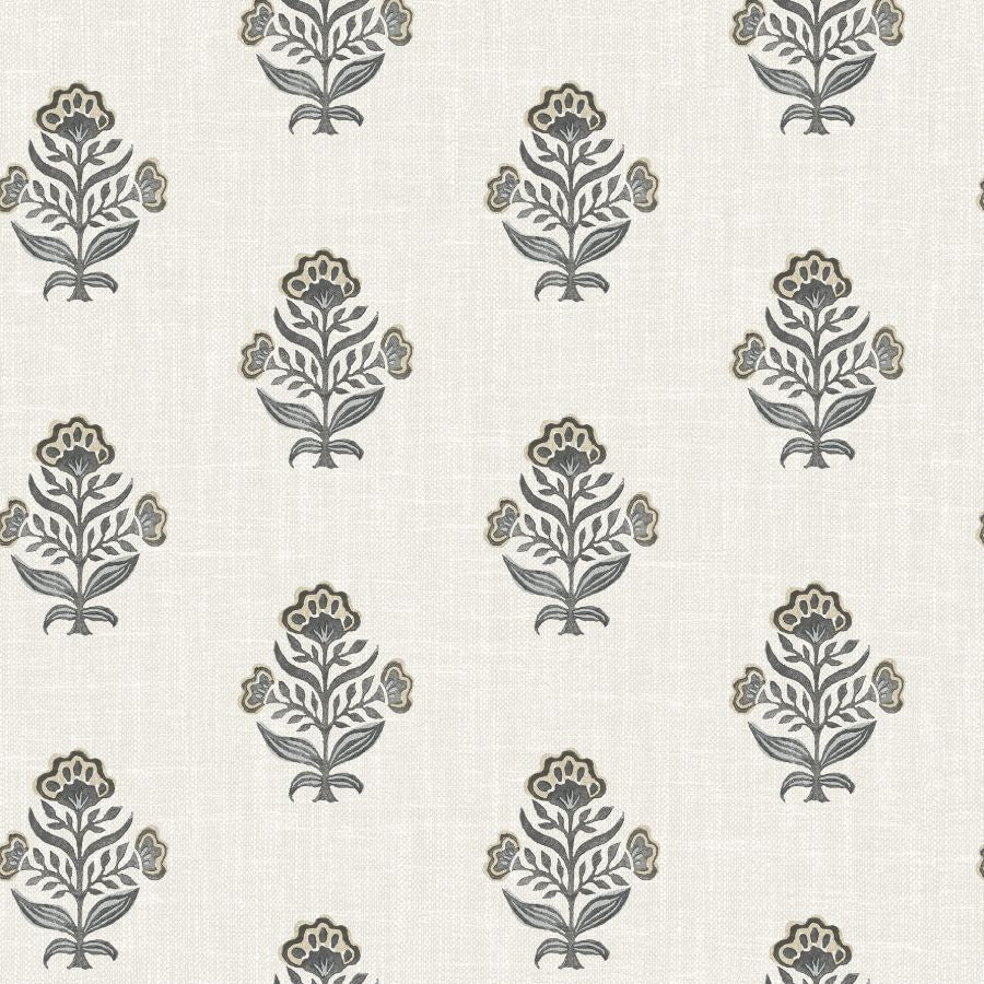 Purchase 4148-27418 Chesapeake Wallpaper, Hollyhock Black Floral Crest - PrintWorks