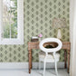 Purchase 4148-27419 Chesapeake Wallpaper, Hollyhock Green Floral Crest - PrintWorks1