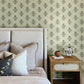 Purchase 4148-27419 Chesapeake Wallpaper, Hollyhock Green Floral Crest - PrintWorks12